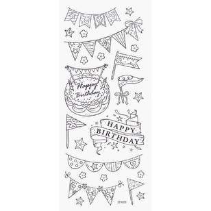 Arbee Birthday With Flags Sticker White