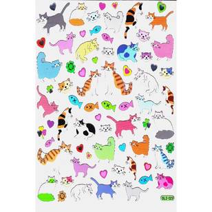 Arbee Cats & Fishes Sticker Multicoloured
