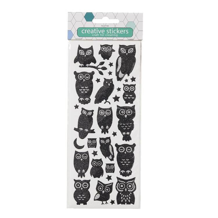 Arbee Owls Black Stickers Sheet