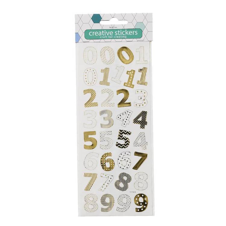 Arbee Sticker, Numbers Extra Large- Gold – Lincraft