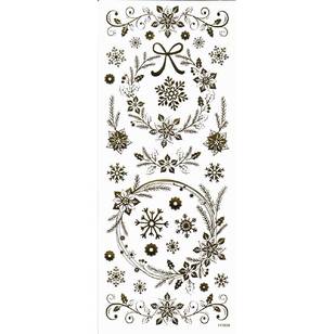 Arbee Floral Snowflakes Stickers Sheet Gold