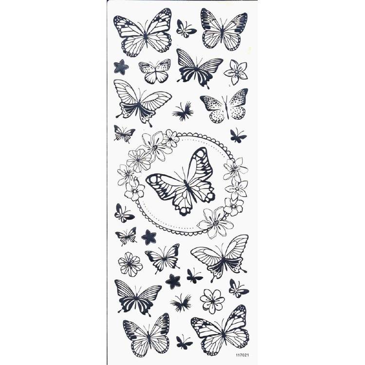 Arbee Butterfly Sticker Silver