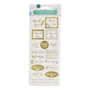 Arbee Thank You Sticker Sheet Gold