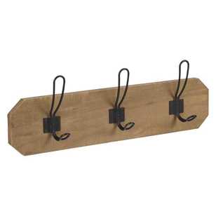 Francheville Rectangle Wood Hanging with Hook Brown 49 x 11.8 x 4 cm