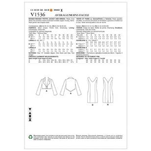 Vogue Pattern V1536 Misses Petite Cropped Jacket and V-Neck, Princess Seam Dress