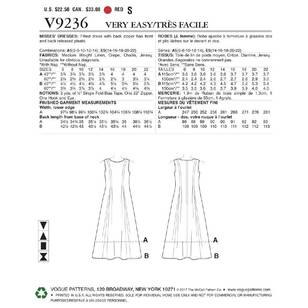 Vogue Pattern V9236 Misses Released-Pleat Fit-And-Flare Dresses