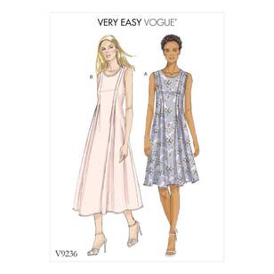 Vogue Pattern V9236 Misses Released-Pleat Fit-And-Flare Dresses