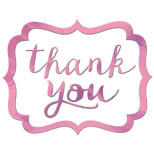 Amscan Thank You Stickers New Pink