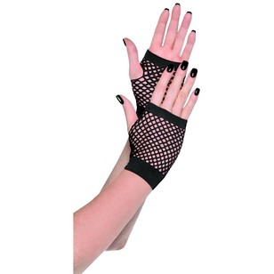 Amscan Mix N Match Short Fishnet Gloves Black One Size Fits Most