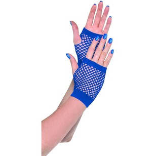 Amscan Mix N Match Short Fishnet Gloves Blue One Size Fits Most