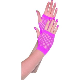 Amscan Mix N Match Short Fishnet Gloves Pink One Size Fits Most