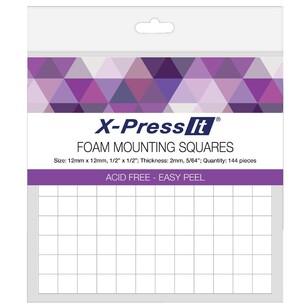 X-Press It 12 mm Square Foam Mounting White 12 mm