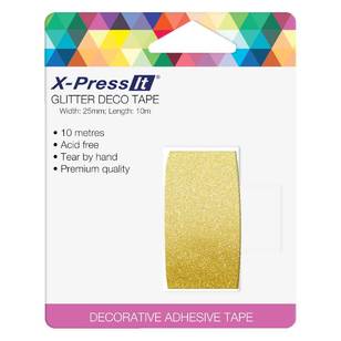 X-Press It Glitter Deco Tape Gold 25 mm x 10 m