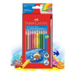 Faber Castell 12 Colour Grip Watercolour Pencils Multicoloured