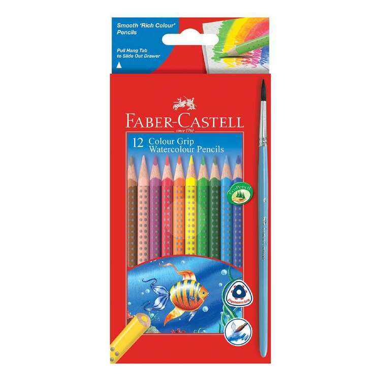 Faber Castell 12 Colour Grip Watercolour Pencils