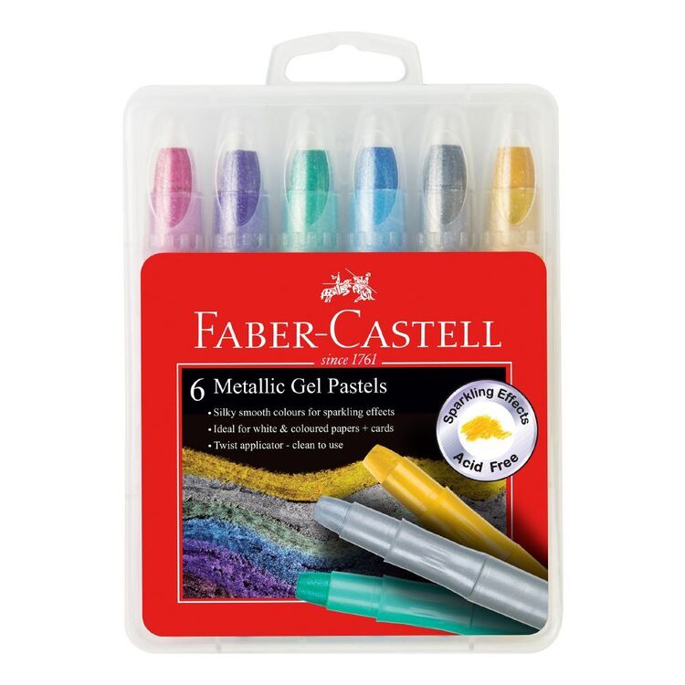 Faber-Castell Metallic Gel Pastels 6 Pack Multicoloured