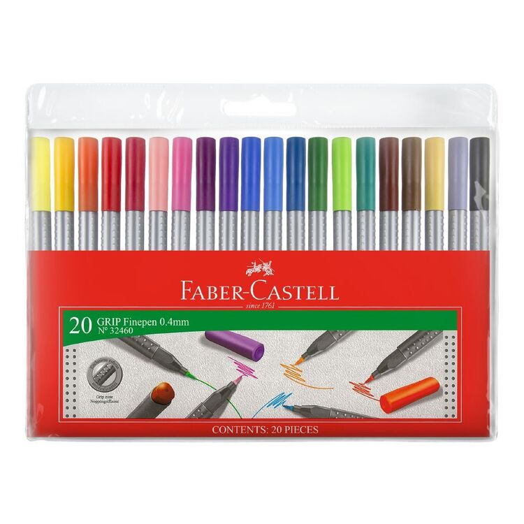 Faber-Castell Grip Finepen 20 Pack Multicoloured 0.4 mm