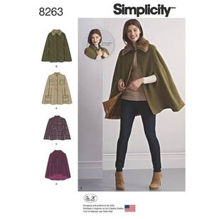 Simplicity Pattern 8263 Capes & Capelets X Small - X Large