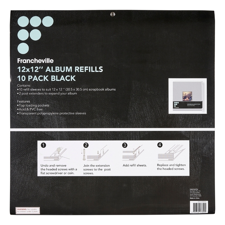 Francheville 10 Pack Album Refill Black