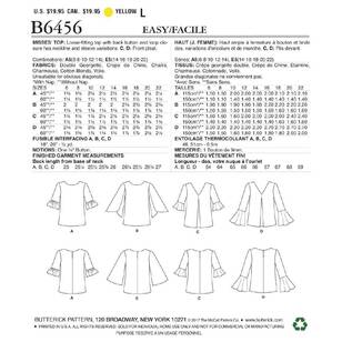 Butterick Pattern B6456 Sleeve Tops