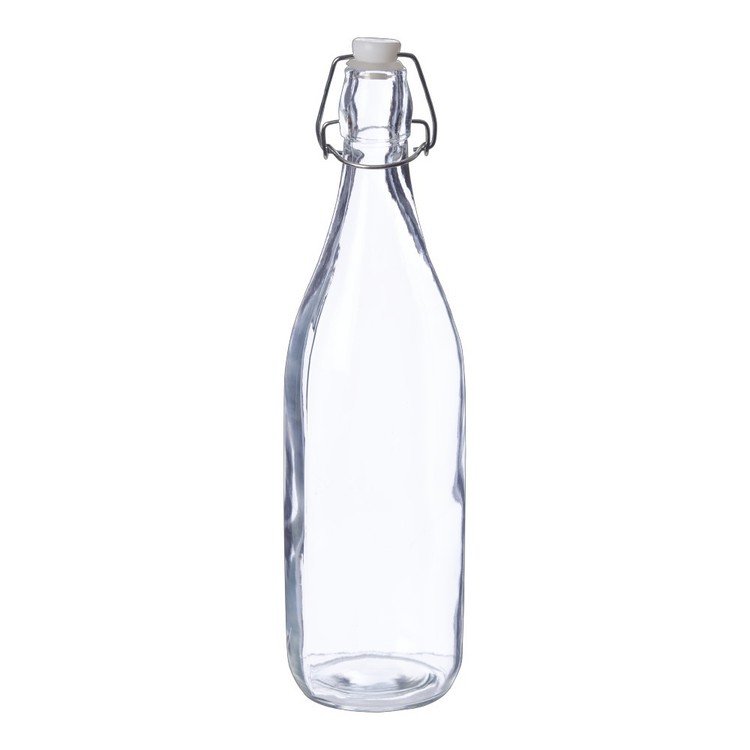 1l Glass Water Bottle Clear