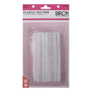 Birch Plastic Tag Pins White 14 mm