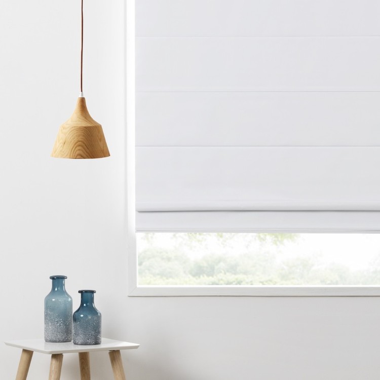 caprice bailey sunout roman blind white