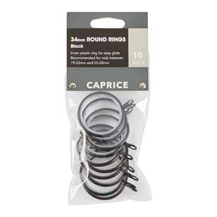 Caprice Round Rings 10Pk Black