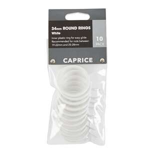 Caprice Round Rings 10Pk White
