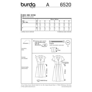 Burda 6520 Misses' Dress, Blouse and Skirt Pattern White 8 - 20