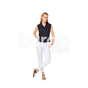 Burda 6527 Misses' Stand Collar Blouse Pattern White 8 - 18