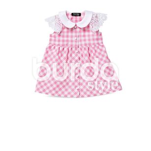 Burda 9357 Baby Collar Dress and Panties Pattern White 3 Months - 2 Years