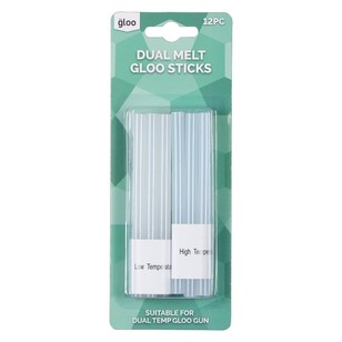 Gloo Dual Melt Glue Sticks Clear 7 x 100 mm