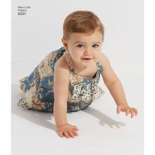 New Look Sewing Pattern 6501 Babies' Dress and Romper White NB - Large