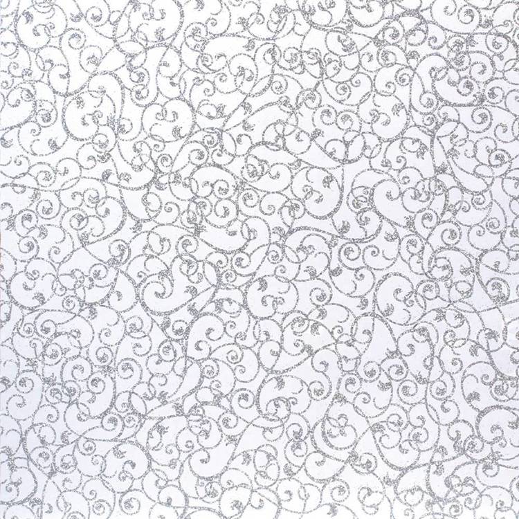American Crafts Design Swirl Silver Glitter Paper