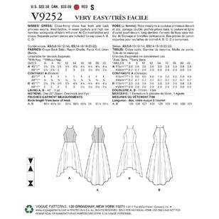 Vogue Pattern V9252 Dresses