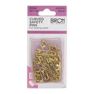 Birch Curved Safety Pins Gold 27 mm