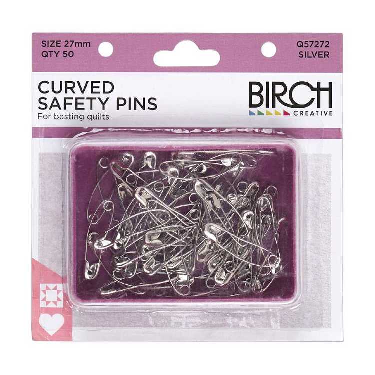 Birch Curved Safety Pins Grey 27 mm