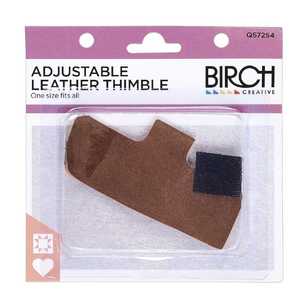 Birch Adjustable Leather Thimble Brown