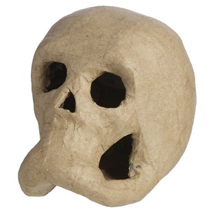 Shamrock Craft Papier Mache Skull Natural 10 cm