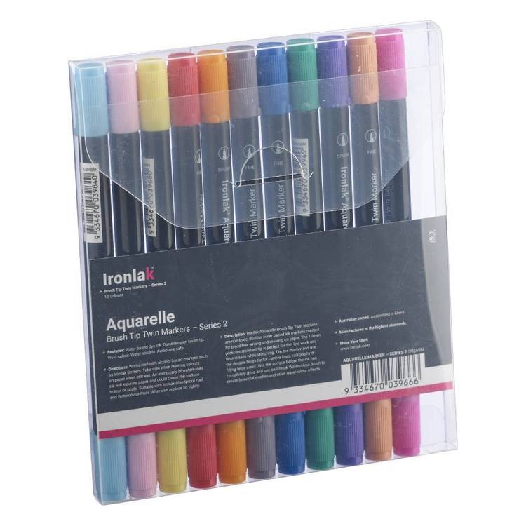 Ironlak Series 2 Aquarelle Brush Marker Set Multicoloured 14 cm