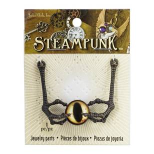 Steampunk Talons With Reptile Eye Antique Gold 15 mm