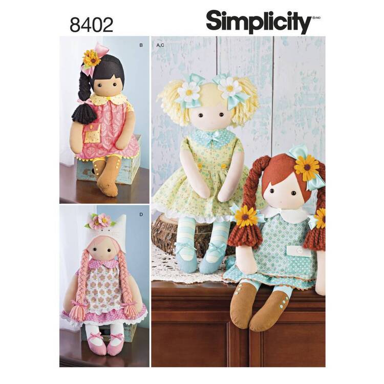 Simplicity Pattern 8402 23'' Stuffed Dolls