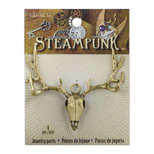 Steampunk Elk Skull Antique Gold
