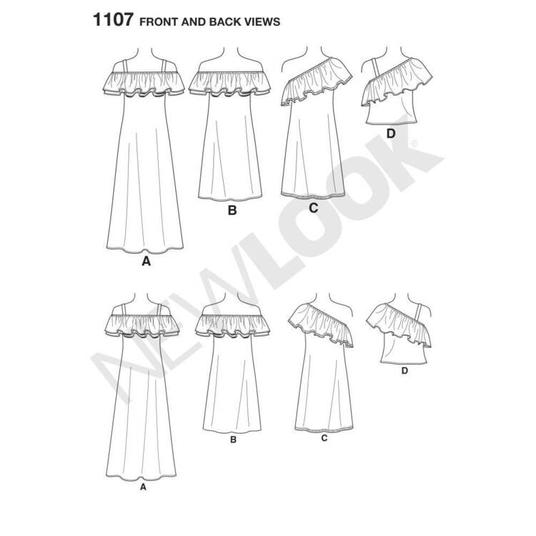 New Look Pattern 6507 Misses' Dresses and Top X Small - X Large