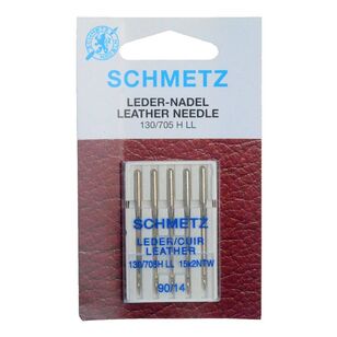Schmetz 90/14 Leather Needles Silver 90
