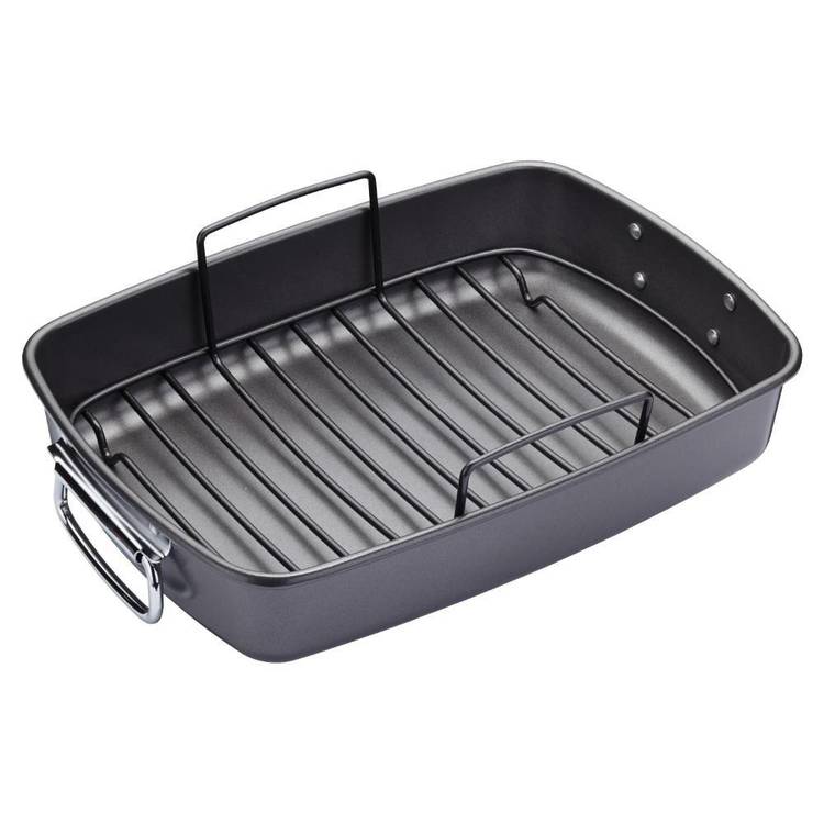 Mastercraft Roaster With Rack Grey 40 x 28 cm