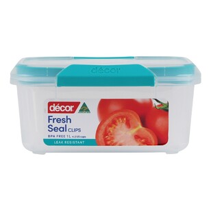 Décor Fresh Seal Clips 1 L Container Teal 1 L