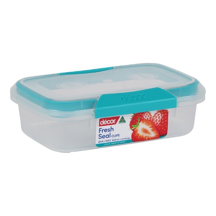 Décor Fresh Seal Clips 600 mL Container Teal 600 mL