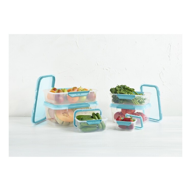 Décor Fresh Seal Clips 2 L Divided Container Teal 2 L